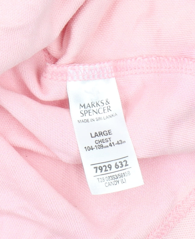 Marks and Spencer Men's Pink Large Polo Cotton Shirt