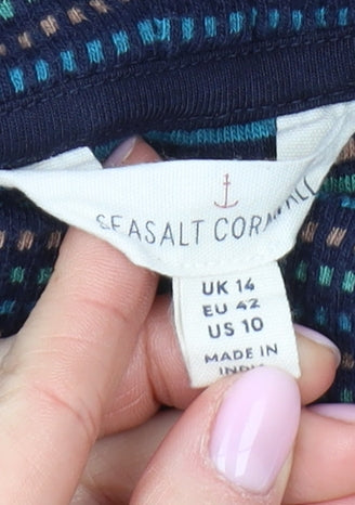 Seasalt Cornwall Women's Blue Striped Tunic Sweatshirt Size 14