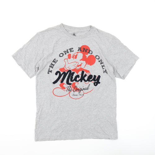 Disney Unisex Grey Mickey T-Shirt XS Cartoon Casual