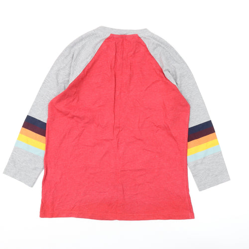 Superdry Unisex Red T-Shirt Size 4 Long Sleeve