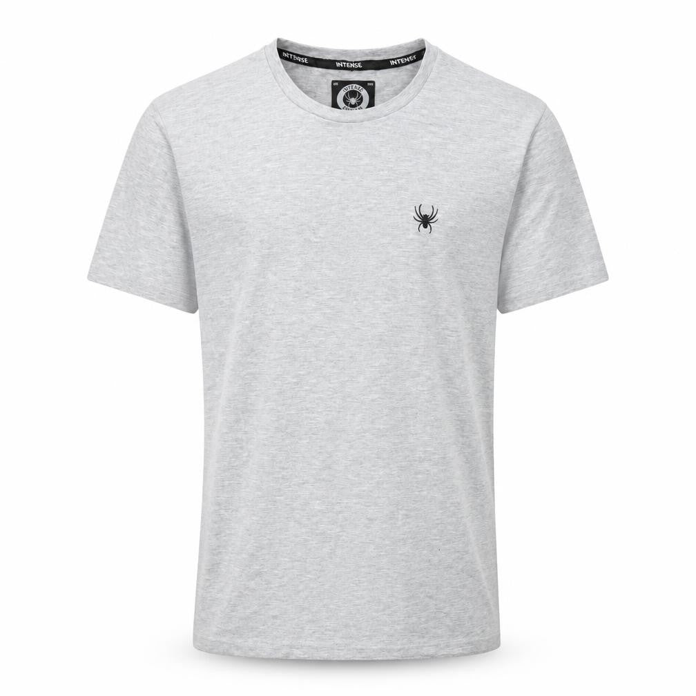 Front view of Intense Men's Grey Crew Neck T-Shirt, size M