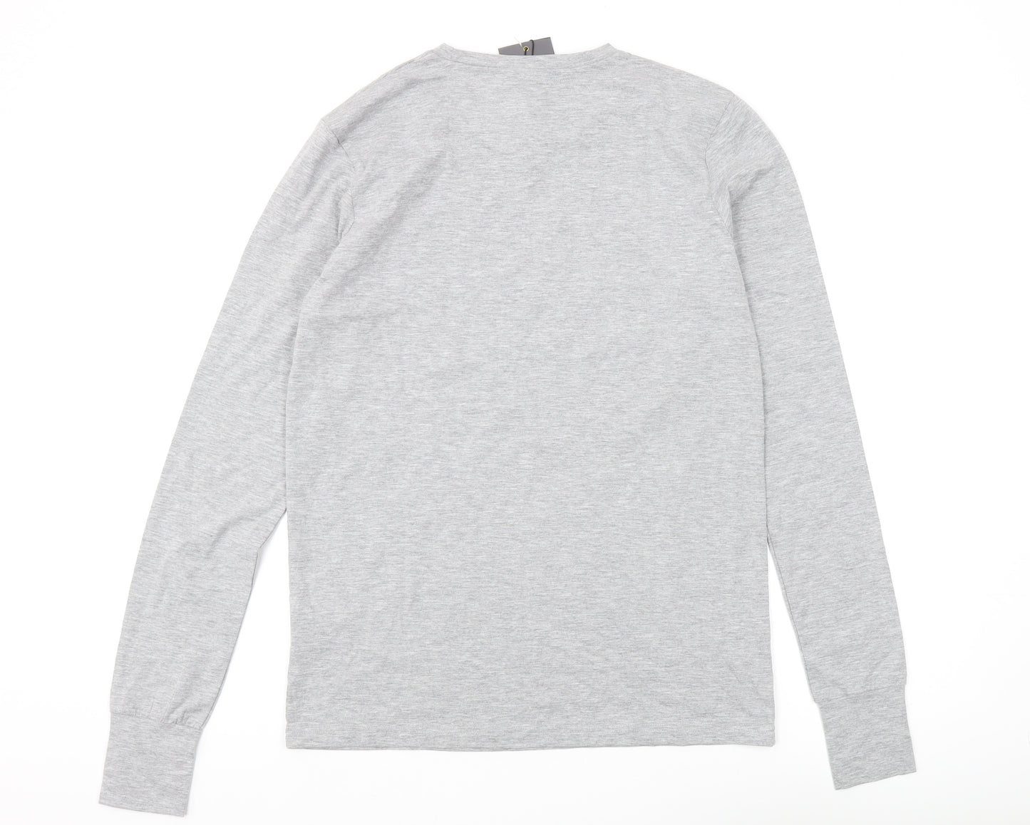 Intense Men's Grey Long Sleeve Crew Neck T-Shirt M