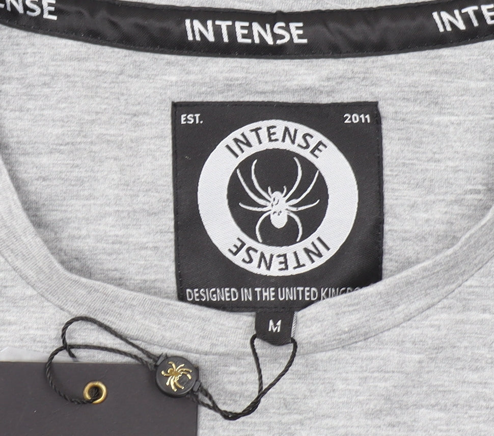 Intense Men's Grey Long Sleeve Crew Neck T-Shirt M