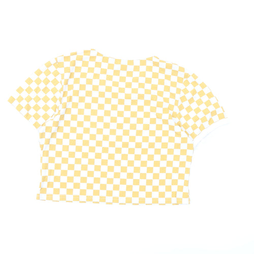 Cosmic Unisex Adults Yellow Cropped Check T-Shirt XL