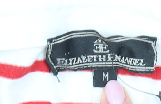 Elizabeth Emanuel Women's Red Striped Polo Top M