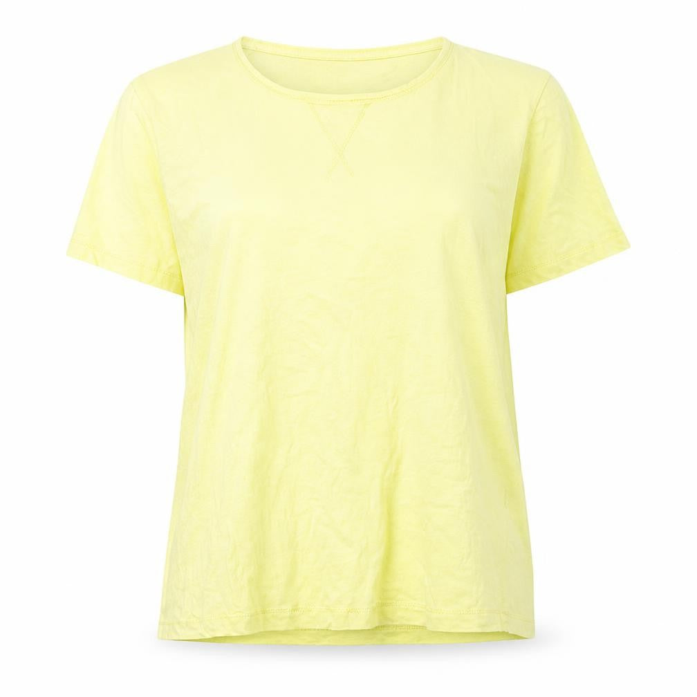 Front view of Damart Women's Yellow Basic T-Shirt, size L