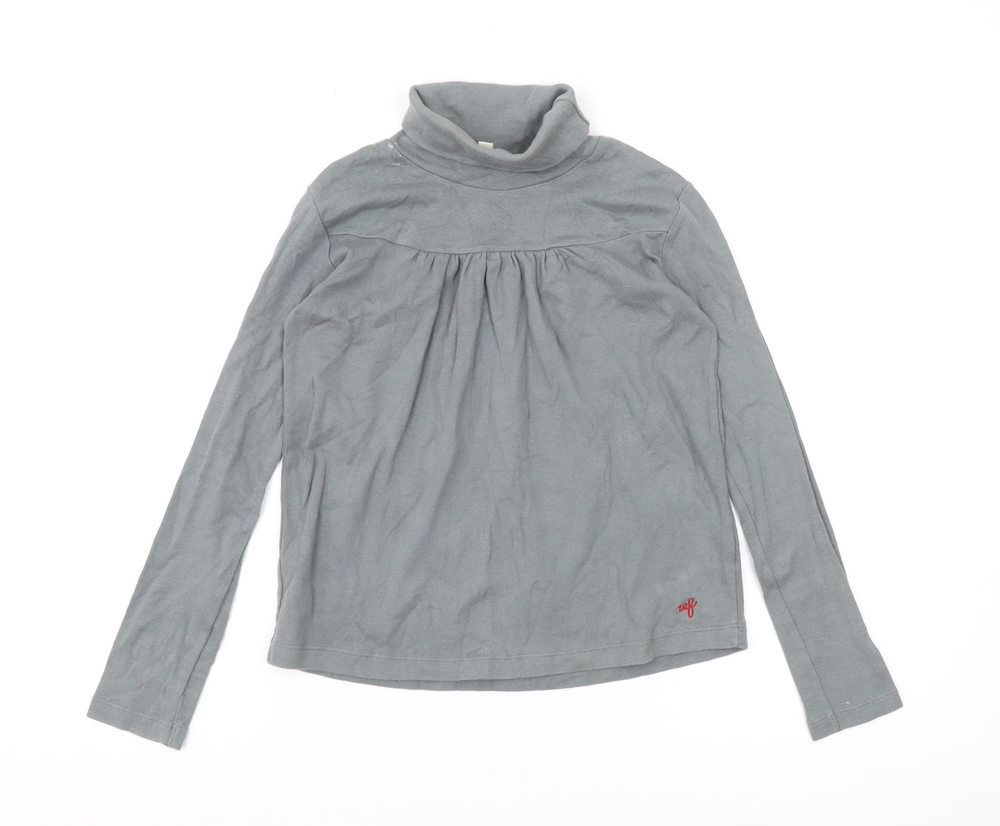 Zef Grey Girls Pullover Casual High Neck Top, Size 10