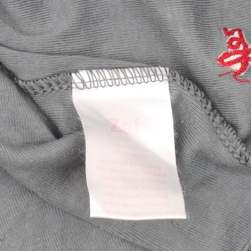 Zef Grey Girls Pullover Casual High Neck Top, Size 10