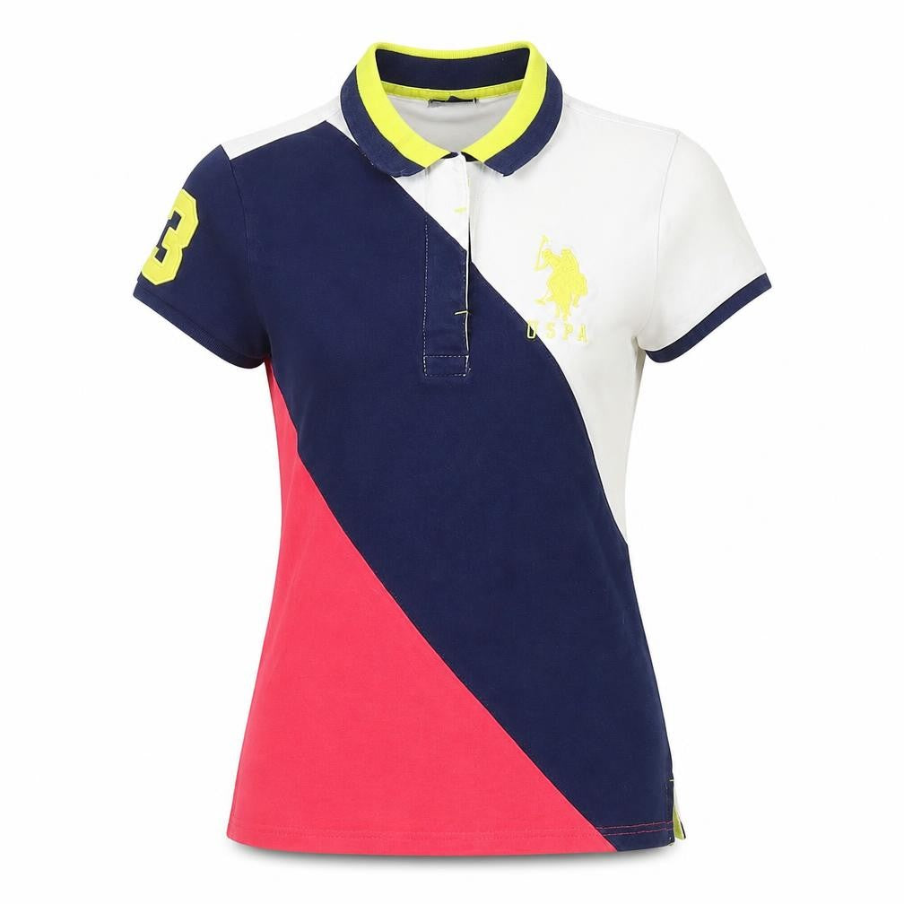 Front view of U.S. Polo Assn. unisex multicoloured polo, size M