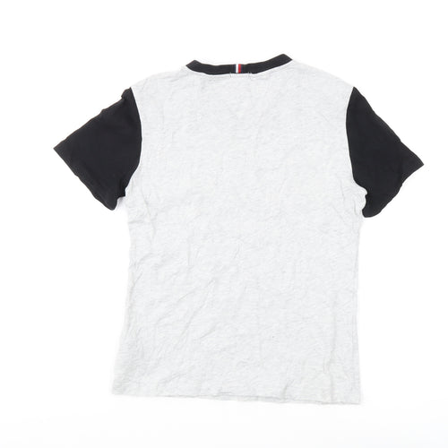 Tommy Hilfiger Boys T-Shirt Black & White Colourblock Size 12