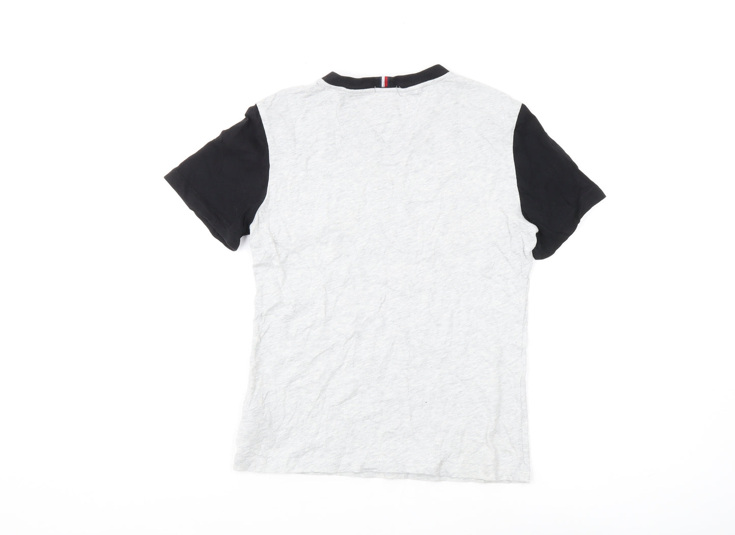 Tommy Hilfiger Boys T-Shirt Black & White Colourblock Size 12