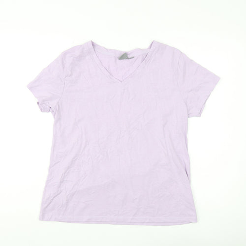 LA Gear Women's Purple V-Neck T-Shirt Size 14