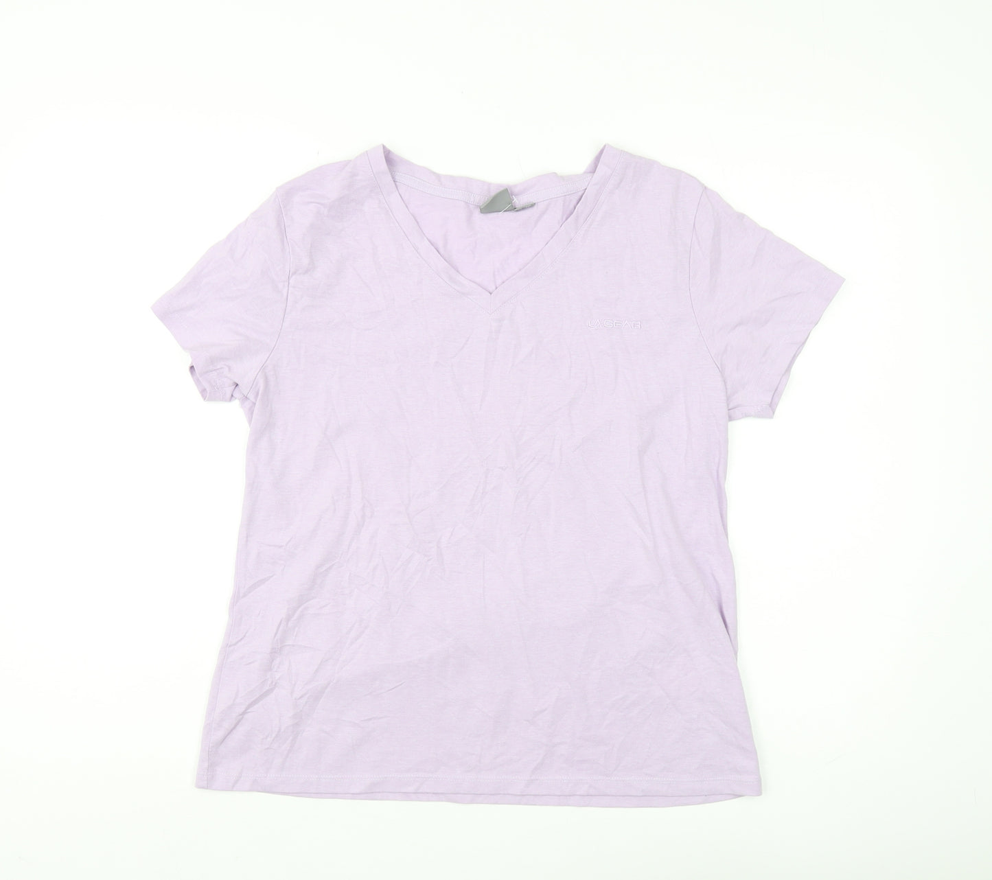 LA Gear Women's Purple V-Neck T-Shirt Size 14