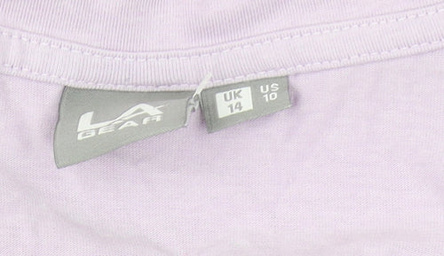 LA Gear Women's Purple V-Neck T-Shirt Size 14