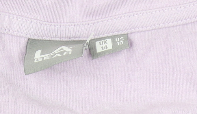 LA Gear Women's Purple V-Neck T-Shirt Size 14