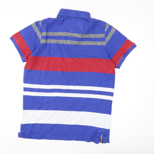 Superdry Men's Blue Striped Polo Shirt XL