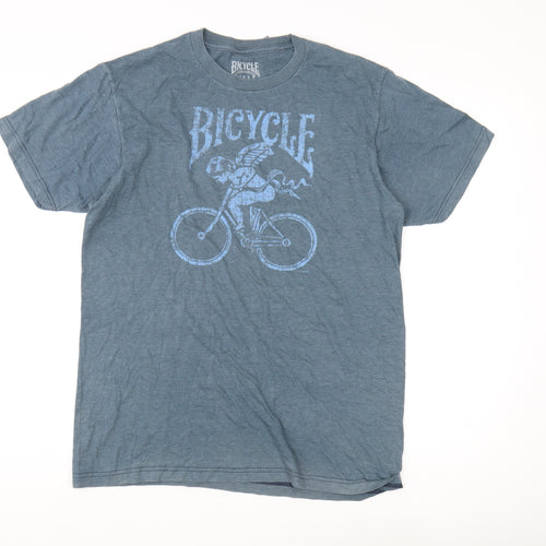 Bicycle Men's Blue Graphic T-Shirt M