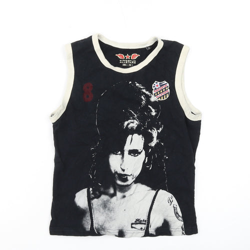 Ringspun Women's Black Tank Top, Size 10, Music Theme