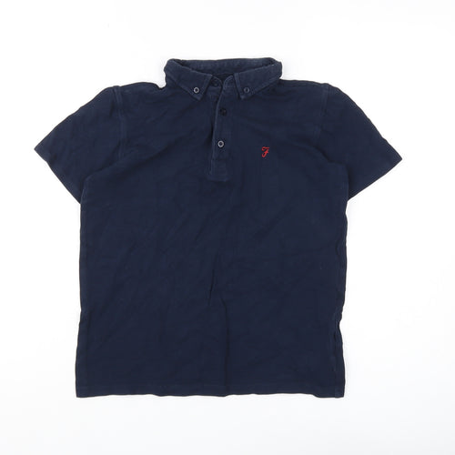 Farah Boys Blue Polo Shirt 10-11 Years Short Sleeve Collared
