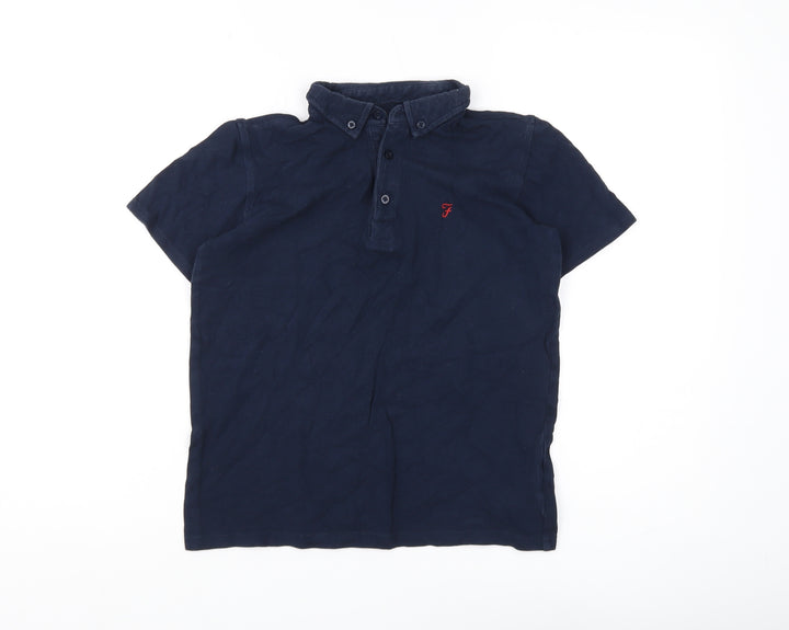 Farah Boys Blue Polo Shirt 10-11 Years Short Sleeve Collared