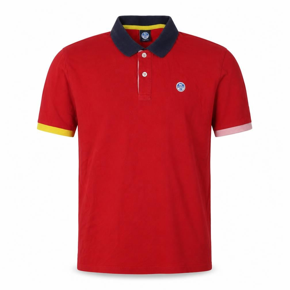 North Sails Men's Red Polo Shirt L Cotton Regular Fit