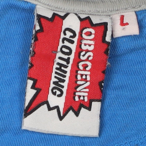Obscene Clothing Men's Blue Graphic Beer T-Shirt - L