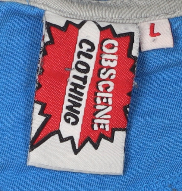 Obscene Clothing Men's Blue Graphic Beer T-Shirt - L