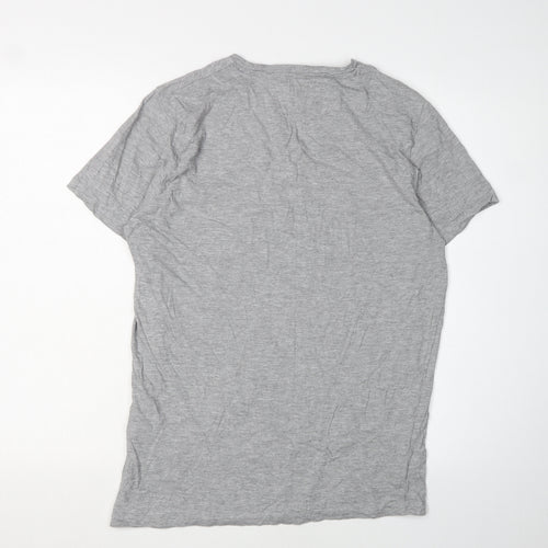 Jack & Jones Grey Men's Graphic T-Shirt Size L