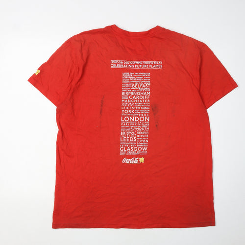 Coca-Cola Men's Red XL Olympic T-Shirt - Eco-Friendly