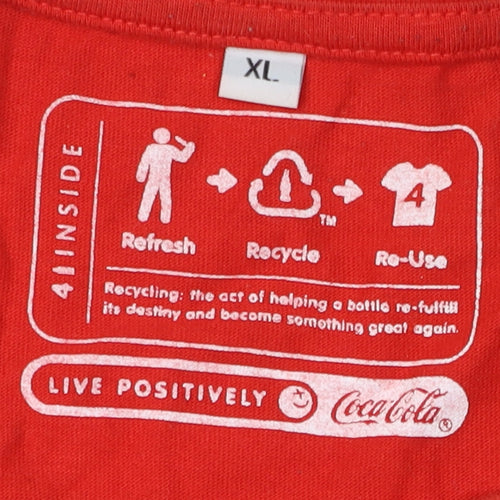 Coca-Cola Men's Red XL Olympic T-Shirt - Eco-Friendly