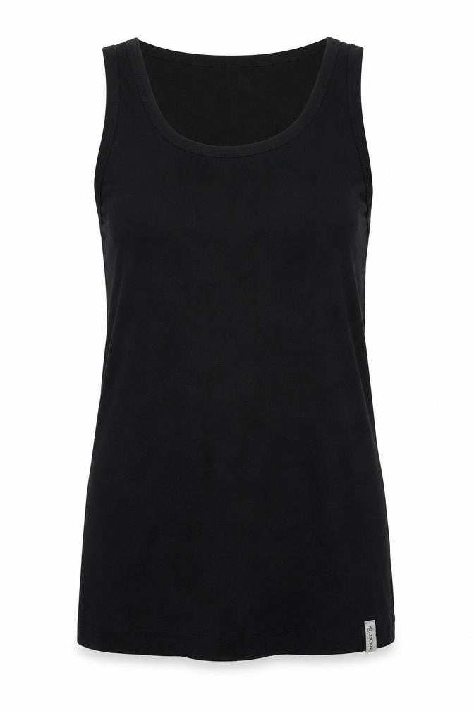 Front view of Jockey Black Tank Top, unisex adults l, basic style