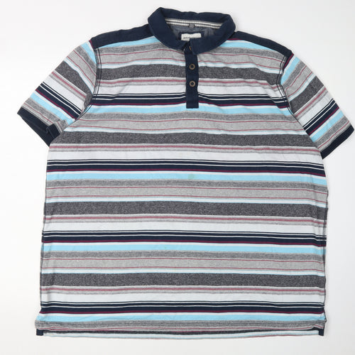 Boston Crew Men's Multicoloured Striped Polo 3XL