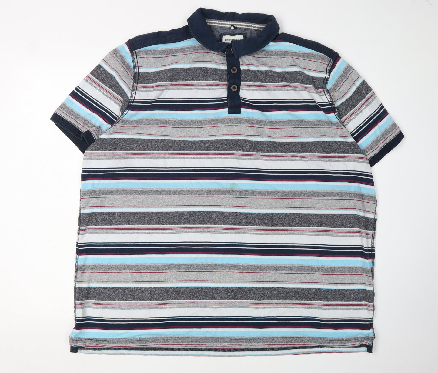 Boston Crew Men's Multicoloured Striped Polo 3XL