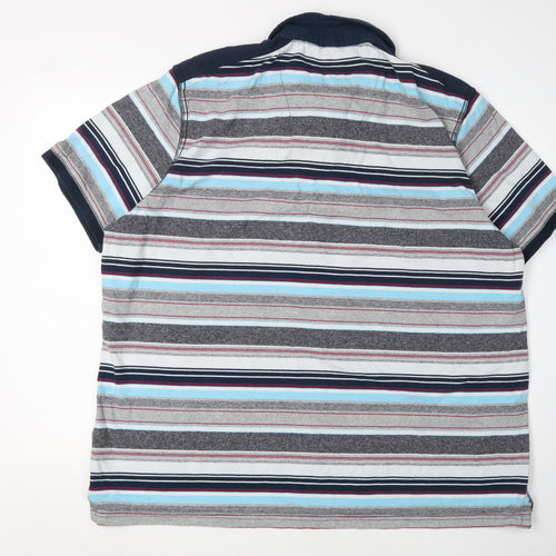 Boston Crew Men's Multicoloured Striped Polo 3XL