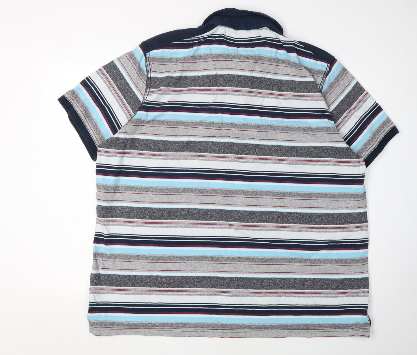 Boston Crew Men's Multicoloured Striped Polo 3XL