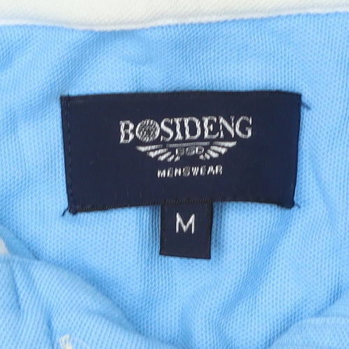 Bosideng Men's Blue Polo Shirt Medium Cotton Casual