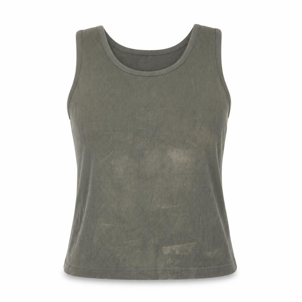 Front view of Cotton Traders Women’s Green Tank, size UK 14, Basic Style