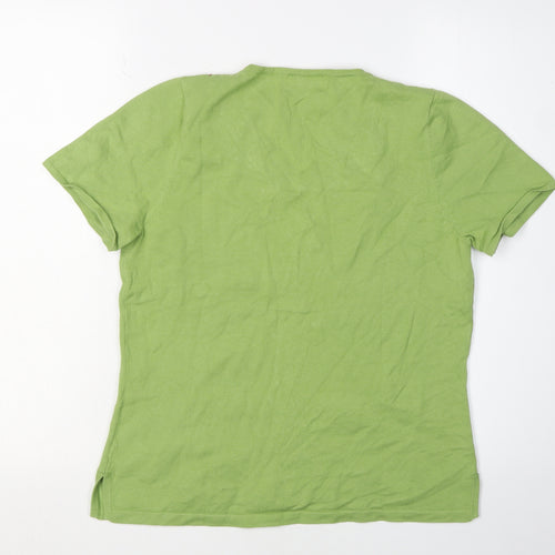 Vanity Fair Women’s Green Beaded V-Neck T-Shirt M