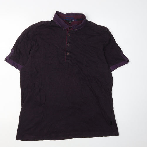 Ted Baker Men's Purple Polo, Size 10, Short Sleeve