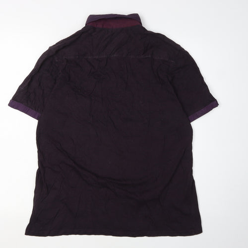 Ted Baker Men's Purple Polo, Size 10, Short Sleeve