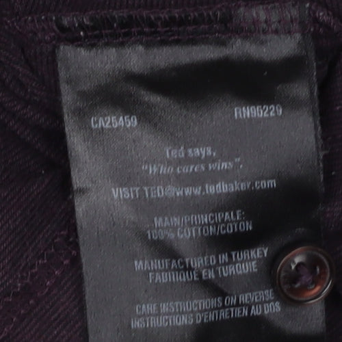 Ted Baker Men's Purple Polo, Size 10, Short Sleeve