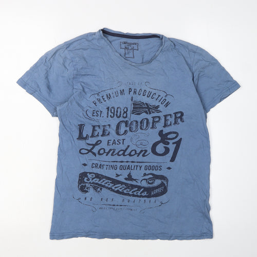 Lee Cooper Men's Blue Graphic T-Shirt, Size S