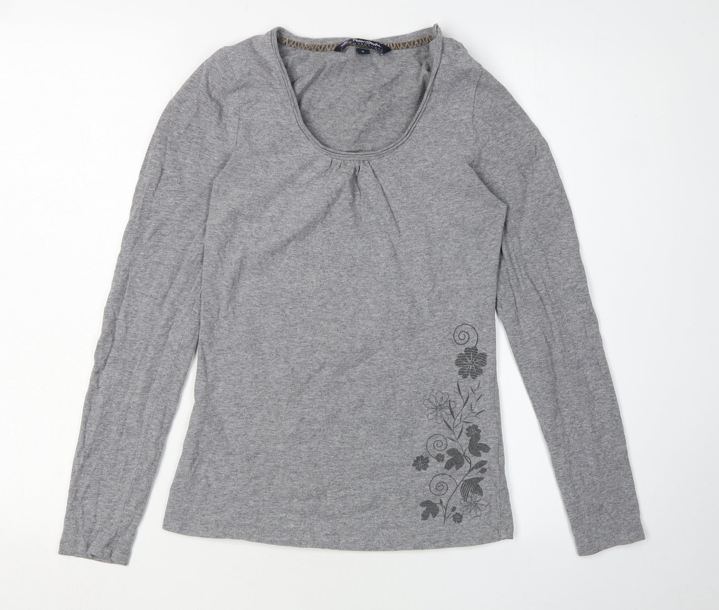Peter Storm Womens Grey Long Sleeve Basic Top Size 8
