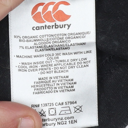 Canterbury Men's Black Crew Neck T-Shirt, Size M