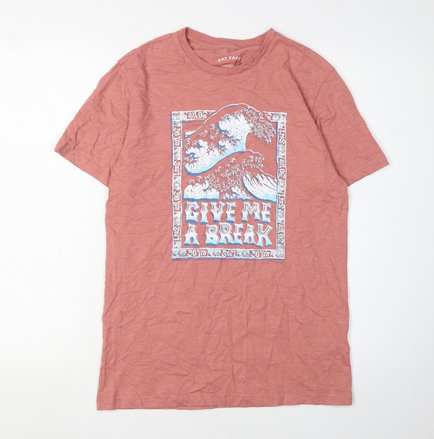 Fat Face Men's Pink Graphic Print T-Shirt XS
