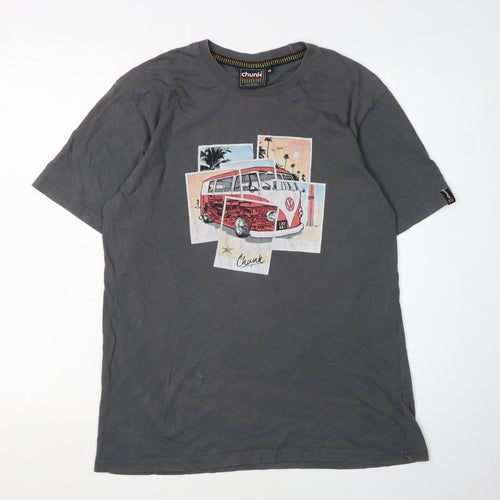 Chunk Men's Grey Medium Graphic Print T-Shirt