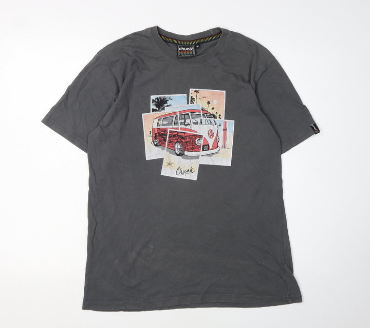 Chunk Men's Grey Medium Graphic Print T-Shirt
