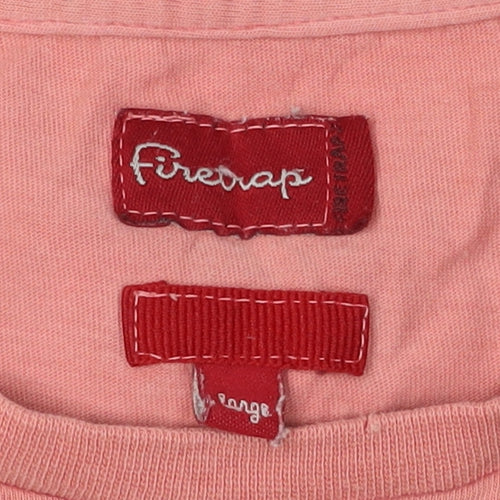 Firetrap Men's Pink Crew Neck T-Shirt, Size L, Casual Fit