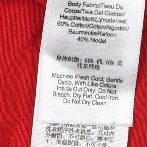 DKNY Women's Red Basic T-Shirt, Size S, Casual Crew Neck