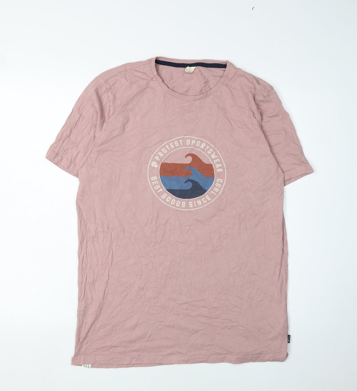 Protest Men's Pink Graphic Print T-Shirt, Large